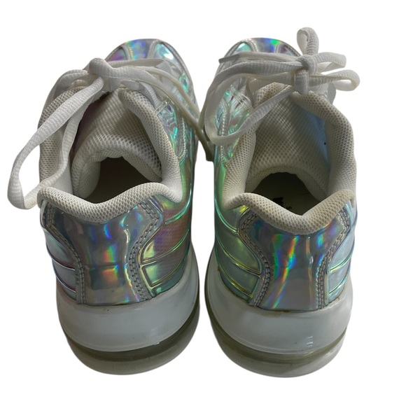Holographic, Iridescent, White,silver, shock absorbent, Sneakers, size 7,New - Picture 12 of 14